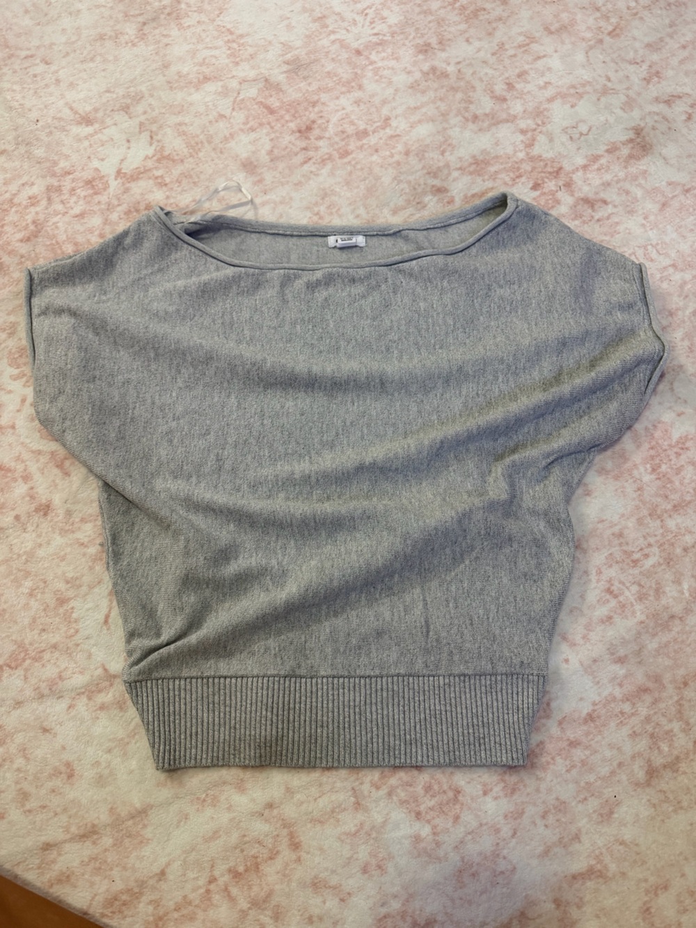 Garage Grey Ribbed Hem Knit Top